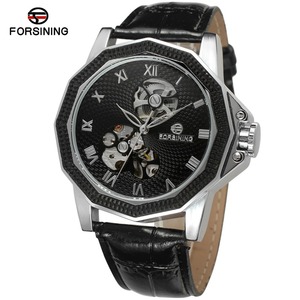 Forsining-reloj automático con número <span class=keywords><strong>romano</strong></span> para hombre, pulsera mecánica personalizada retro hueca - Product Image 3