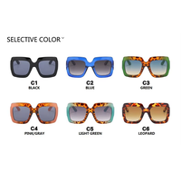 Nouvelle tendance de la mode carré grand cadre lunettes de soleil haut de gamme personnalisé rue Photo carré lunettes de soleil vert bleu cadre UV400