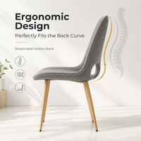 Chaise B2B Spoon avec structure en fer épais, assise en lin et éponge haute densité, matériaux personnalisables, service OEM sur mesure pour projets hôteliers