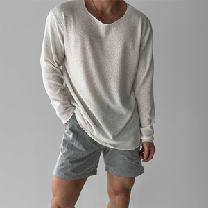 <span class=keywords><strong>Camicia</strong></span> da uomo a maniche lunghe di alta gamma, stile rilassato, con ampio <span class=keywords><strong>colletto</strong></span> e design a collo <span class=keywords><strong>basso</strong></span>, vestibilità ampia e protezione solare. - Product Image 6