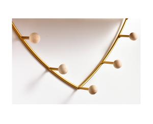 Décoratif or en forme de coeur en métal fixé au mur de fil multi étagères flottantes avec boule en <span class=keywords><strong>bois</strong></span> crochets pour l'affichage - Product Image 6