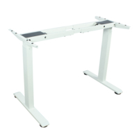 Cadre de bureau debout télescopique électrique à double moteur, réglable en hauteur sur 2 niveaux, en métal blanc moderne, pour bureau à domicile