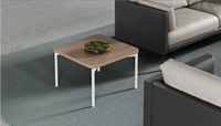Table d'appoint carrée minimaliste en mélamine E0, grain de bois, pour la maison, le bureau, le coin détente, le canapé, le bureau d'appoint