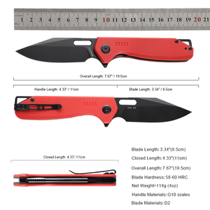 Emhtiii săn bắn dao 2025 xu hướng sản phẩm G10 Grip D2 cạnh <span class=keywords><strong>EDC</strong></span> cắm trại chiến thuật ngoài trời gấp Pocket Knife với 4 màu - Product Image 2