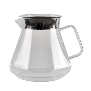Tazza per caffè in vetro con gocciolatore di caffè caldo versare sopra la preparazione del caffè Set di teiere a forma di <span class=keywords><strong>diamante</strong></span> da 600ml vetro resistente al calore - Product Image 2
