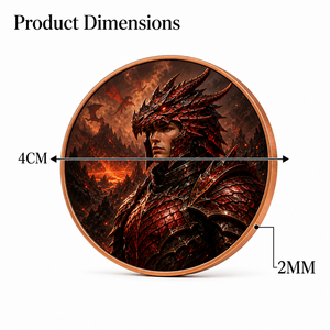 Koin Peringatan Warisan Naga - Koin Koleksi Tembaga <span class=keywords><strong>Ksatria</strong></span> Naga 40mm - Koin Seni Prajurit Berapi untuk Hadiah & Dekorasi - Product Image 4