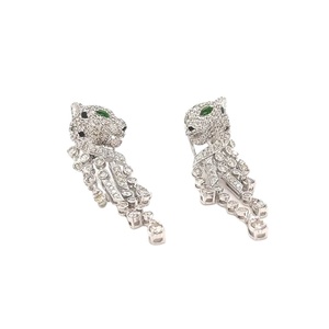 ต่างหูทองคำขาวสไตล์เสือดำที่มีเพชรแท้14K ต่างหูเพชรแท้สำหรับสาวๆของขวัญแต่งงานกับสาวๆได้รับการรับรองความเย้ายวนใจในชีวิตประจำวัน - Product Image 2