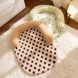 Modern Cartoon Luxury Breathable Soft Polka Dot Warm Mattress with Super <b>Mat</b> Rabbit Plush Flannel Cover for Dogs Cats Winter Bed - Product Image 6
