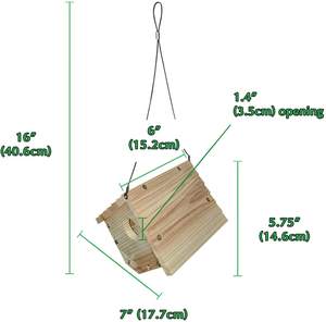 Natural Wooden Bird House Garden Patio Decoration Wood <strong>Birdhouse</strong> - Product Image 3