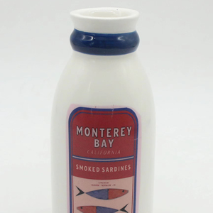 Jarrón de Cerámica con Diseño de <span class=keywords><strong>Sardinas</strong></span> <span class=keywords><strong>Ahumadas</strong></span> de Monterey Bay, Adorno Decorativo para el Hogar, Recipiente de Porcelana Blanca para Decoración de Estantes y Mesas - Product Image 1