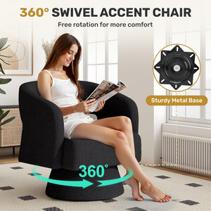 Sillón Giratorio de Diseño, Extra Grande, de Terciopelo, Moderno y Lujoso, para Sala de Estar, Dormitorio, Apartamento, Comedor, Oficina en Casa, Exterior, Hotel - Product Image 2