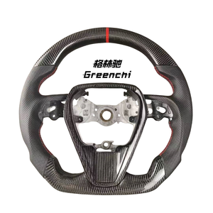 Volant de voiture personnalisé en fibre de carbone pour Toyota Camry Corolla E210 (2019-2022), fond plat - Product Image 6