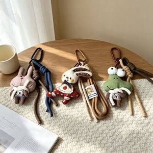 New Korean Ins Style Handmade Woven Fabric Cute Animal Doll Pendant Fashion Cartoon Keychain <b>Bag</b> <b>Charm</b> for <b>Bag</b> Accessories - Product Image 2