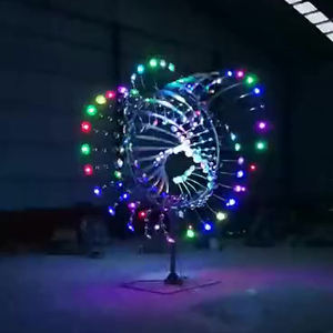 Sculpture éolien en en acier inoxydable 304, style métallique, personnalisé, plusieurs styles, 1-6m de diamètre, mouvement perpétuel - Product Image 1