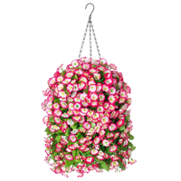 Panier de fleurs suspendu en soie coloré Morning Glory Paniers suspendus avec fleurs artificielles pour décor de porche extérieur