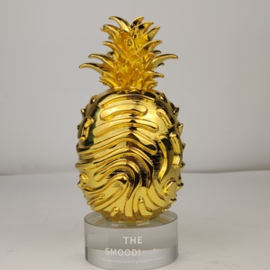 Sculptures et figurines <span class=keywords><strong>en</strong></span> <span class=keywords><strong>métal</strong></span> doré <span class=keywords><strong>en</strong></span> forme d'ananas, design 2026, pour la décoration de salon - Product Image 3