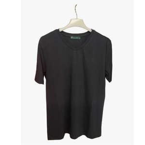 T-shirt uni ample à col en V 100% coton pour homme, vêtements décontractés, respirant, séchage rapide, respectueux de l'environnement, anti-rétrécissement, manches courtes - Product Image 1