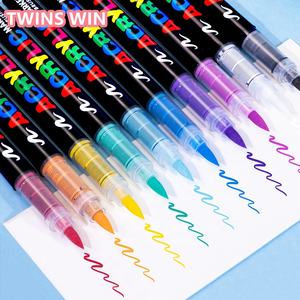 クリエイティブデザイン カスタマイズカラー アクリルマーカー 直接液体タイプ ソフトヘッド ポータブル ドローイング アートマーカーセット - Product Image 1