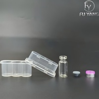 Boîte de rangement pour poudre lyophilisée 3 ml à 3 compartiments, écologique, inviolable, de haute qualité, kit de laboratoire, boîte en PP + flacon en verre + aluminium