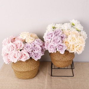 Artificial Roses Plastic <b>Silk</b> <b>Flowers</b> High Simulation Wedding Home Decorations Classic Style Reusable Recyclable - Product Image 2