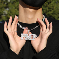Nouveau Collier Hip Hop Personnalisable DIY avec Lettres à Assembler, Lettres Initiales en Diamants Entiers, Épines et Dés de Sucre, Chaîne de Lettres Personnalisée, Bijoux Bling
