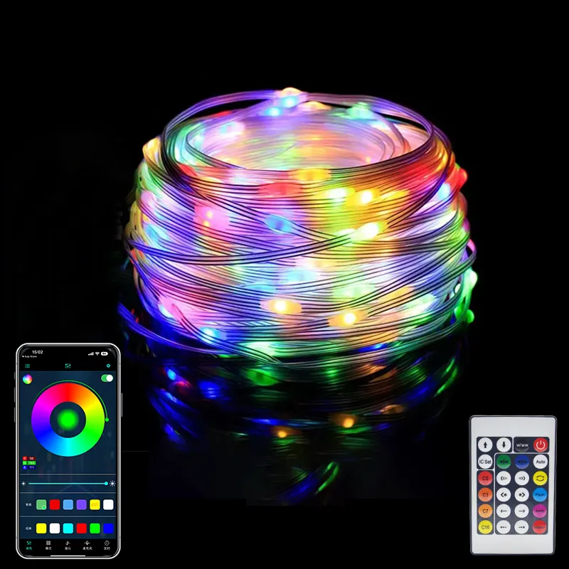 High Quality Cheap Price 10 Meters 100 Pieces Leds Waterproof APP Control Smart RGB LED Strip Light/LED Strip