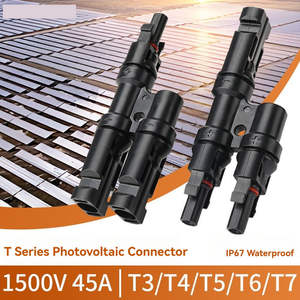Connecteur solaire photovoltaïque <span class=keywords><strong>en</strong></span> T étanche IP67 1500V DC T3 T4 T5 T6 T7 mâle-femelle <span class=keywords><strong>pour</strong></span> applications d'alimentation - Product Image 2