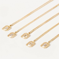 Offre Spéciale luxe femmes plaqué or 925 argent Sterling Alphabet lettre Zircon pendentif chaîne collier à breloques pour les occasions de fête