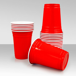 Gobelets en plastique jetables PP personnalisés en gros, réutilisables, 16 oz, gobelets rouges en plastique, gobelets pour beer pong, gobelets de fête pour mariage - Product Image 2