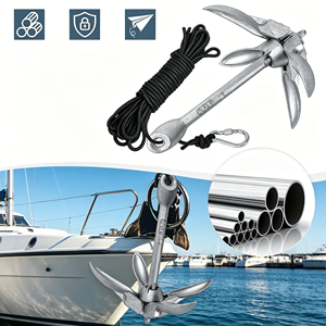 316 Stainless Steel Heavy Duty Folding Umbrella Boat Anchor <b>Yacht</b> Hardware Marine Accessories High Holding Power Stainless Steel - Product Image 4