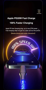 <span class=keywords><strong>2026</strong></span>年新発売 ホットセール 66W RGB LEDフローライト 3-in-1 Type-C USBデータケーブル  錫メッキ銅導体搭載 IOS＆コンピューター対応 - Product Image 6