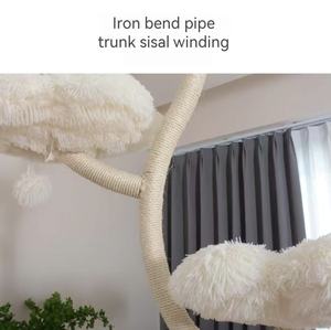 Kedi yatağı ve kedi atlama platformunu birleştiren demir sanat kedi tırmanma çerçevesi. Çok katmanlı tasarım. Büyük kediler için uzmanlaşmıştır. - Product Image 4