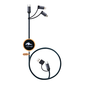 Câble en bambou à charge rapide 60W PD avec logo lumineux, compatible USB-C, Apple CarPlay, Android Auto - Product Image 4