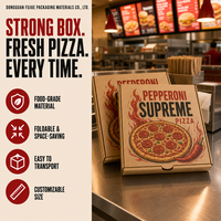 Umweltfreundliche Einweg-Pizzabox aus Kraftpapier mit Wellpappe und Formpressung, Faltbares Design, Vierfarbiger Matter Laminierdruck, Stanzungen