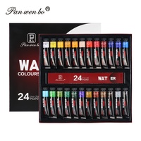 Ensemble de peinture acrylique et aquarelle 12/24 couleurs, non toxique, aux pigments vibrants, kit de peinture pour artistes, certifié MSDS EN71, pour les enfants de 8 ans et plus