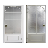 Puerta Abatible de Aluminio con Vidrio Templado Estilo Victoriano, Aislamiento Térmico, Malla de Seguridad, para Almacén, Bodega, Apartamento