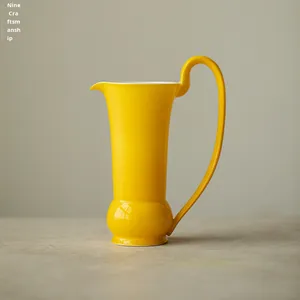 ชุดถ้วยชาเซรามิกสีเหลืองขนาดเล็กพร้อมกาแฟและชา - Product Image 3