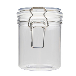 Personalized Clear Wide Mouth Bean Nuts Hinged Lid 550ml PET <b>Container</b> Store Jars - Product Image 4