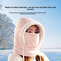 Pasamontañas Térmico de Invierno con Capucha, Máscara Facial, Calentador de Cuello, Forro Polar Cortavientos, para Esquí, Deportes de Nieve, Ciclismo, Pesca, Actividades al Aire Libre, Unisex