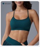 Soutien-gorge de sport sans coutures pour femme, maintien élevé, bretelles en Y, en Spandex/Nylon, design amincissant le dos, motif uni, taille XS