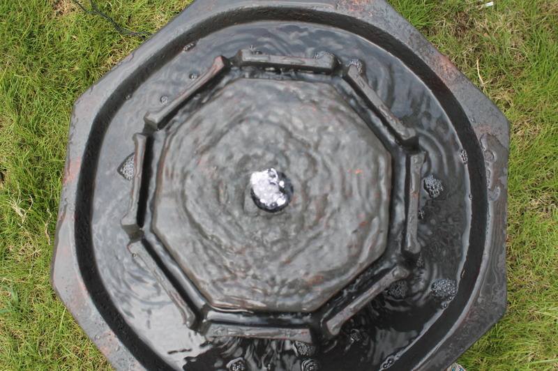 Handmade Waterproof LED Birdbath Fountain Polyresin Garden Ornament ...