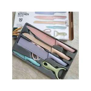 Set di coltelli da cucina multifunzionali 5 pezzi di alta qualità in acciaio inossidabile nero incluso coltello da macellaio VG10 supporto per lama incluso - Product Image 3