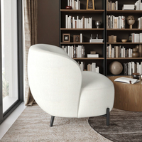Fauteuil de salon moderne, fauteuil de détente pour balcon d'appartement, fauteuil blanc unique pour salon