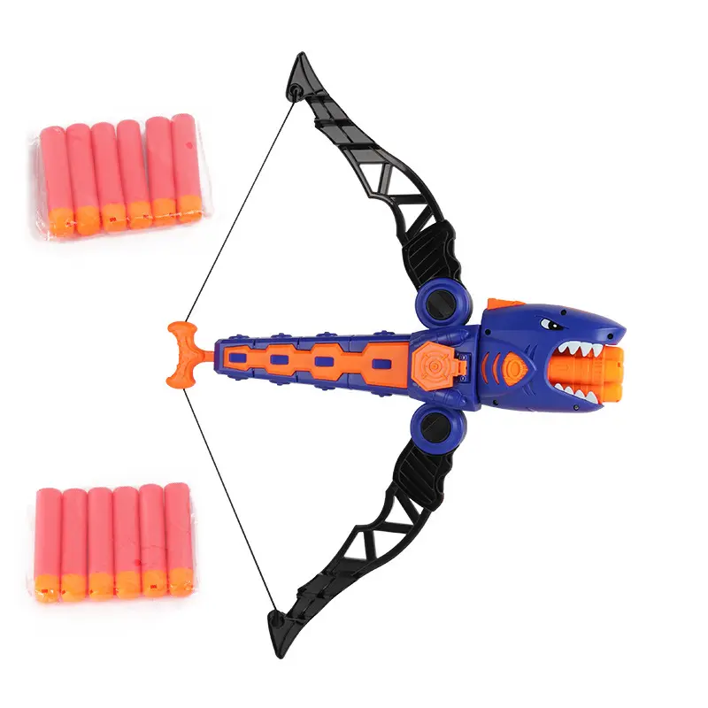 Hot Teenage Bow and Arrow Set Niños Shark Bow and Arrow Juguetes para niños al aire libre Espuma EVA Soft Bullet Toys