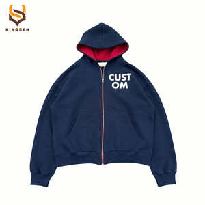 Oversized <b>Hoodie</b> Men 100% Cotton Patchwork Two Tone Blank Distressed Vintage Sun Faded Acid Wash Custom zip up <b>Hoodie</b> - Product Image 6
