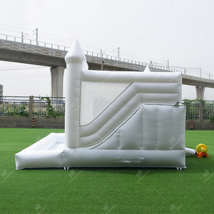 Château gonflable commercial blanc avec souffleur - <span class=keywords><strong>Maison</strong></span> de saut extérieure pour fêtes, mariages, anniversaires et <span class=keywords><strong>location</strong></span> d'événements - Product Image 5