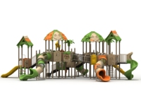 Grand ensemble de jeux d'extérieur personnalisé pour enfants avec plusieurs toboggans tubulaires, tunnel de grimpette en filet, certifié IPEMA et conforme à la norme ASTM F1487