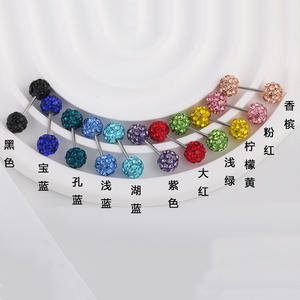 2025 Hotsale de alta calidad colorido Acero inoxidable Cristal Diamantes de imitación cuentas de arcilla Bola de discoteca 3mm/4mm/6mm pendientes de tuerca - Product Image 4