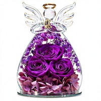 Rose éternelle fraîche préservée Beferr, fleurs dans un emballage en verre, cadeau d'anniversaire et de fête des mères pour femme, grand-mère, mère, fille, fils