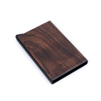 Dompet Kartu Otomatis Anti-magnetik Ramah Lingkungan dengan Logo Custom Kantong OPP Kayu